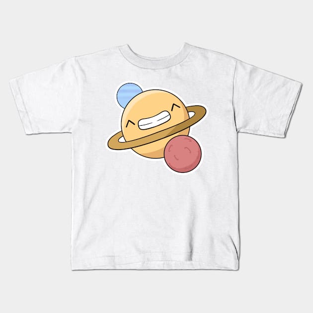 Smiling Planet Kids T-Shirt by Tee Love Co. 